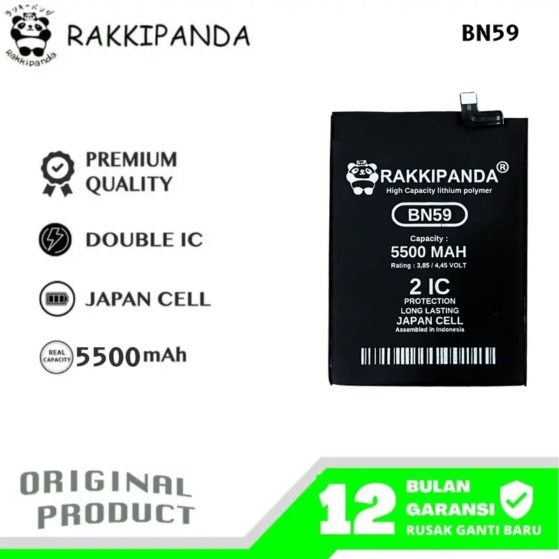RakkiPanda BN59 Compatible With Redmi Note 10 4G / Redmi Note 10s / Poco M5s Batre Batrai Baterai Battery