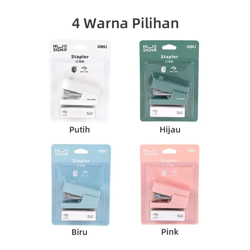 Nusign Stapler / Stapler Mini Kapasitas Kertas 12 lembar 4 Warna Free Refill NS083-X 3