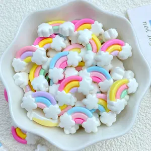 30Pcs New Cute Resin Mini Colorful Rainbow Series Flat Back Free Shipping Manicure Parts Embellishments For Hair Bows Accessorie - B