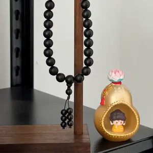 Tasbih Kayu Eboni Hitam Asli  33&99 Butir - Gelang Tasbih Pria Wanita untuk Ramadan Idul Fitri Oleh-Oleh Umroh Gelang Doa Muslim Manik Pendek Kayu Cendana Ungu Ebony