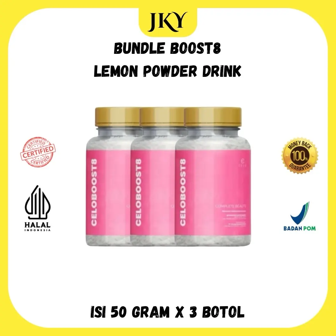 (READY STOCK SIAP DIKIRIM) 3 PCS - CELO BOOST8 LEMON POWDER DRINK - celo.beaute - celobeautebycece - celobeauteofficial