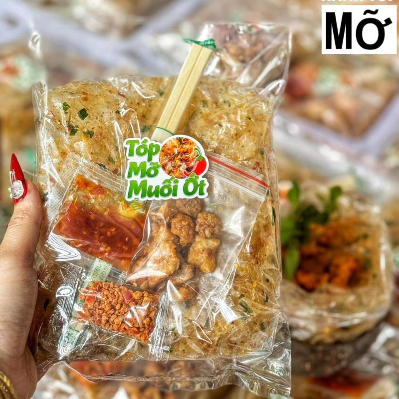 Bánh tráng sợi trộn mỡ hành tóp mỡ ớt rim mật ong