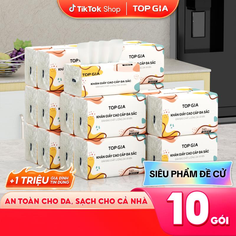   GIỚI HẠN GIÁ RẺ  DEAL COMBO 10 Gói Giấy Ăn Đa Sắc TopGia Giấy Ăn Cao Cấp Dập Vân 4D 4 Lớp Dai Mềm Mịn Khăn Giấy Vệ Sinh Khăn Giấy Gia Đình Đa Năng. ĐẠT QUY CHUẨN CỦA BỘ CÔNG THƯƠNG.  VNB  VH1  