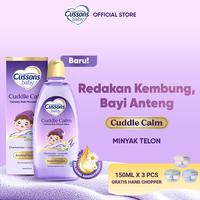 Gambar [Buy 3 Get 1] Cussons Baby Cuddle Calm Tummy Rub Telon Oil 150ml X3pcs – Chamomile & Lavender Oil, Minyak Telon Redakan Kolik, Bayi Anteng + Gratis Hand Chopper dari CussonsID Kota Administrasi Jakarta Barat 1 Tokopedia
