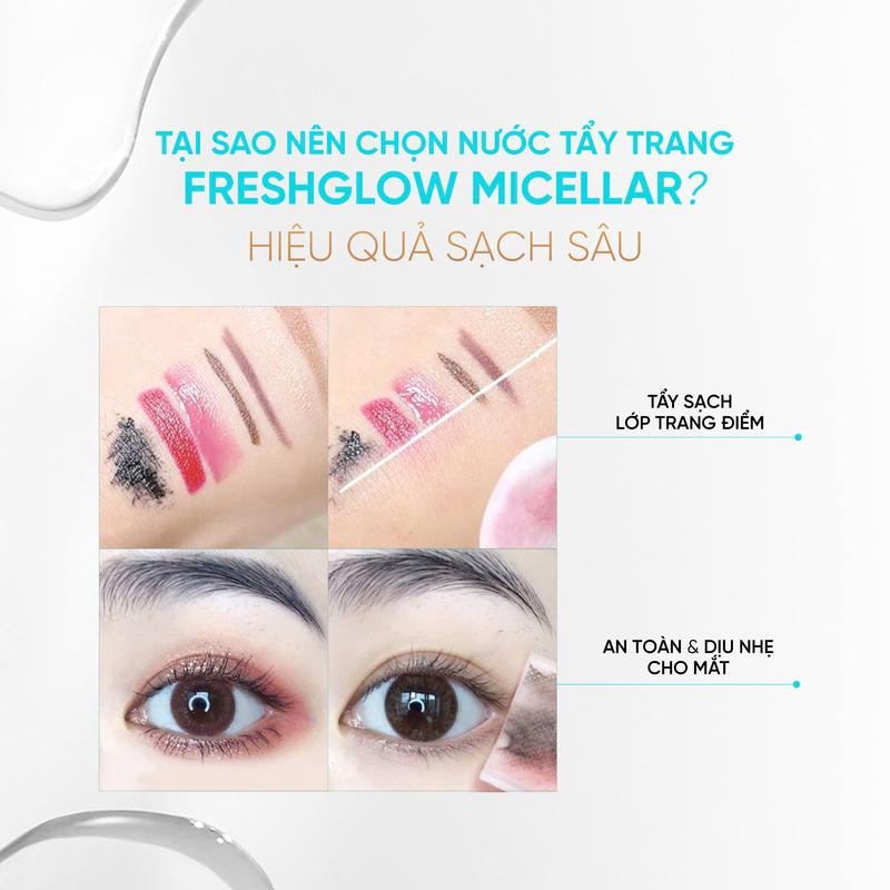 Product Introduction of [Live] Nước Tẩy Trang Phục Hồi, Cấp Ẩm - Freya Cosmos FreshGlow Micellar Water -  Mỹ Phẩm Trang Điểm Cosmetic 4