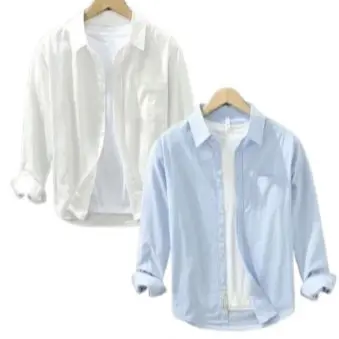 R.NIANNNI.PAKET HEMAT 2pcs baju/KEMEJA POLOS PANJANG PRIA/Atasan Kerja Pria/Murmer Stylish
