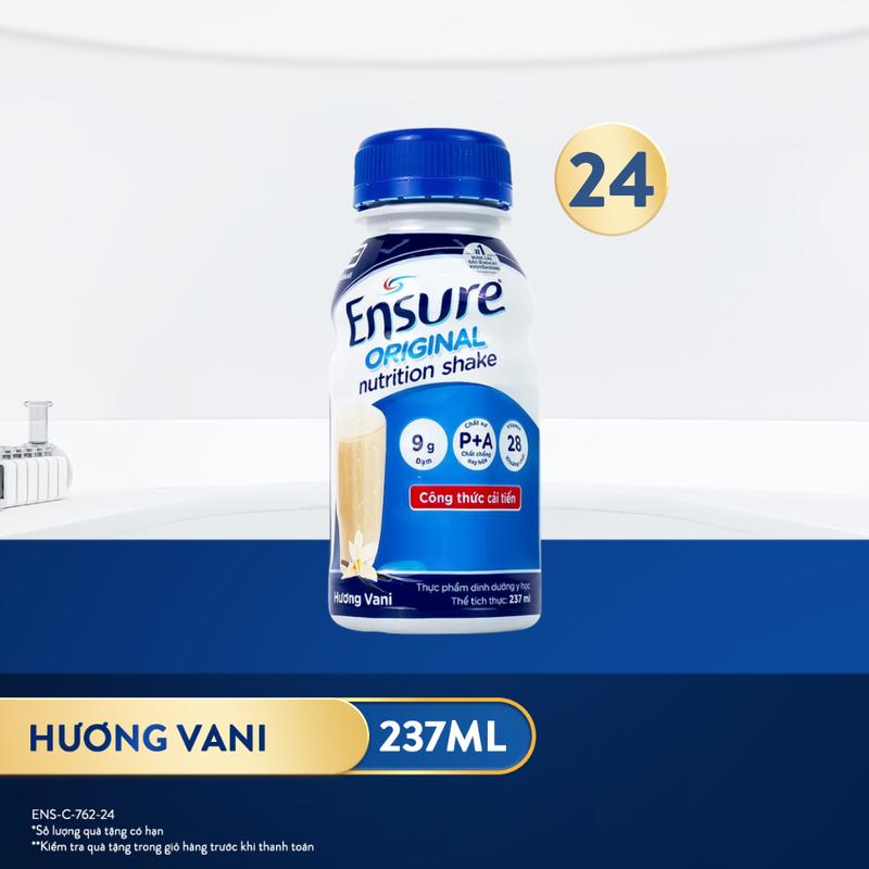 [DEAL BLIVEE] 1 THÙNG 24 CHAI SỮA ENSURE ORIGINAL DẠNG LỎNG HƯƠNG VANI 237ML