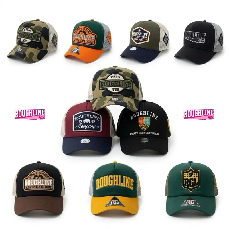 Topi Jaring trucker lidah pendek roughline 3D premium