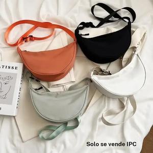 Bolsa cruzada de nylon de gran capacidad para mujer, Cangurera casual de moda, Bolso de mano y bolso de hombro, Estilo urbano diario, Diseño simple