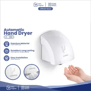 Hand Dryer Automatic Warna  Putih Pengering Tangan Otomatis Sensor Wastafel C-220