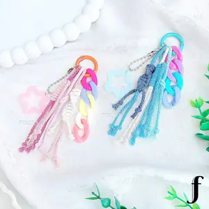 Finola Bag Charm Keychain Macrame Gantungan Tas Macrame Gantungan Kunci Tali Aesthetic