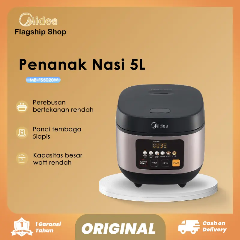 Digital Rice Cooker Midea 5L - MB-FS5020W - 6 Preset Menu
