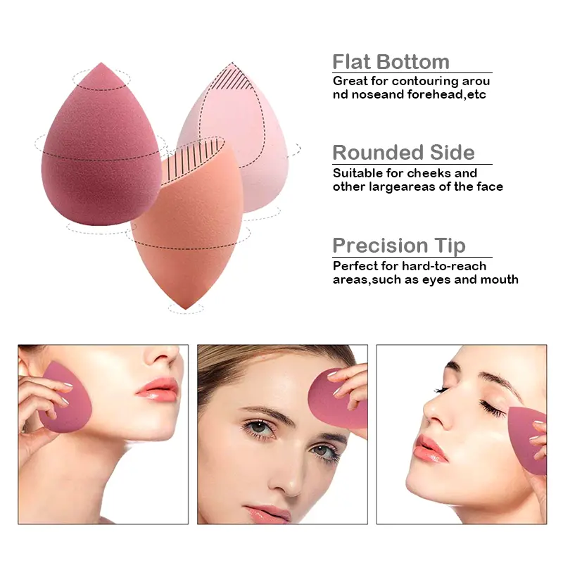 FEPO Set 4 mút tán trang điểm hình trứng  có thể sử dụng khô và ướt tiện dụng 2