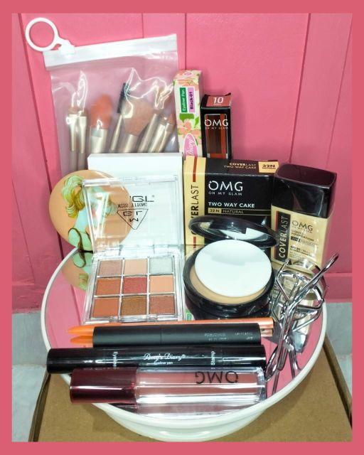 Satu set make up BPOM 10in1 OMG dan Pixy BPOM Paket Set Makeup Kosmetik murah lengkap