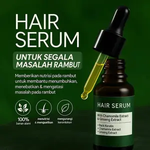 Hair Serum Rambut Rontok & Kering - Melembutkan & Menumbuhkan | 20ml Serum Rambut Viral Vitamin Haircare Perawatan Treatment Smoothing Extract Minyak Melebatkan Argan