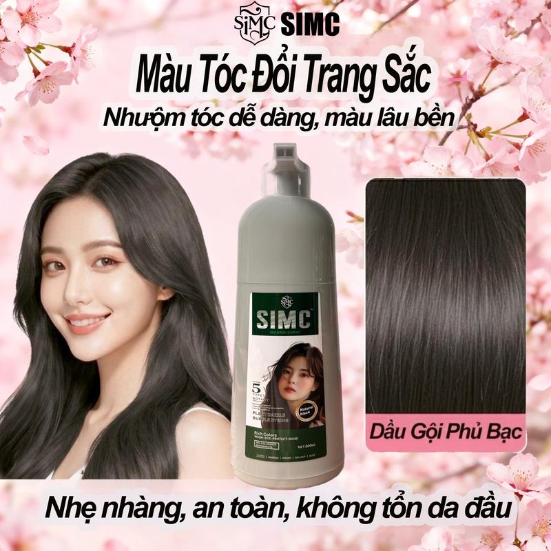  【COD   Dầu Gội . Phủ Bạc SIMC Thuốc Nhuộm Tóc 500ml   nhuộm Tóc tại nhà Có nhiều màu sắc công thức chống dị ứng nam nữ người tóc trắng 