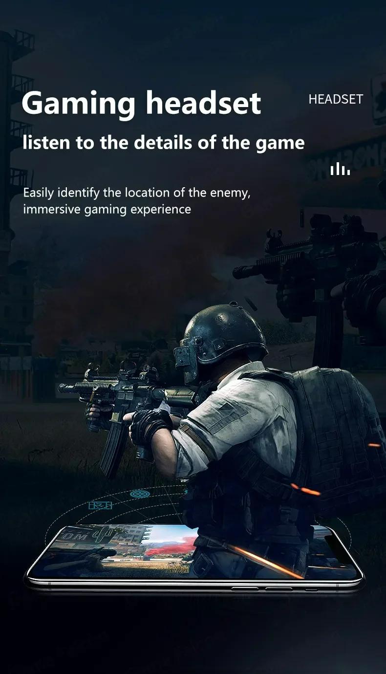 Earphone Gaming Berkabel 3.5Mm/Tipe-c Headphone In-Ear HiFi Bass Bebas Genggam Earbud Musik Stereo Headset Olahraga Portabel untuk Semua Ponsel Pintar