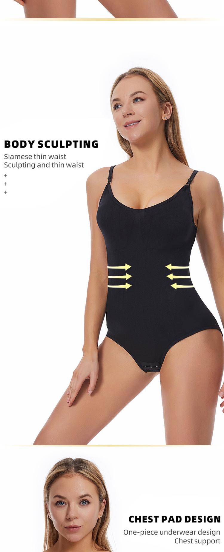 Product Introduction of Slim + convenient one-piece body shaper for women with belly-tightening, button-down, crotch-lifting, hip-lifting and body shaping 4