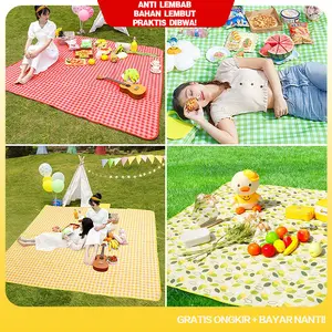 HM  Tikar Piknik Outdoor Anti Air Kain Oxford – Alas Piknik Camping Taman Pantai 100x150 150x200 200x300 | COD