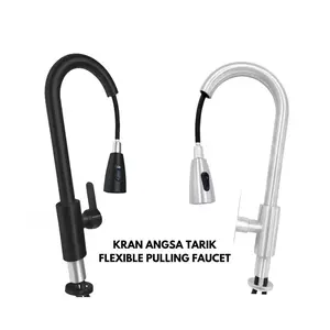 Kran Sink Mixer Tarik Stainless SUS 304 black Kran Cuci Piring Keran Air Cuci Piring Silver