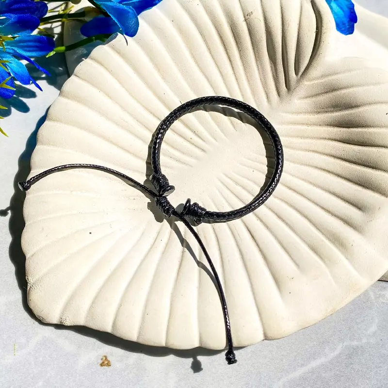 Gelang Tali Korea Style 3 mm Laki-laki Harian Hitam Bracelets Kasual 3