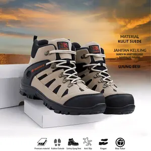 Sepatu boot safety  Pria Outdoor karrimor Anti Air Nyaman di pakai Shoes Boots Kerja Ujung Besi