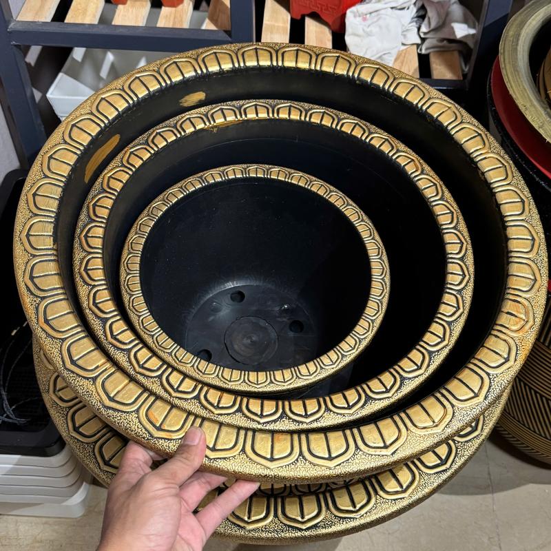 Combo 3 Chậu 60cm Sơn giả đồng, Chậu nuôi cá, trồng cây lâu năm, cây to trang trí nhà cửa sân vườn, sơn bên màu chất lượng cao cấp