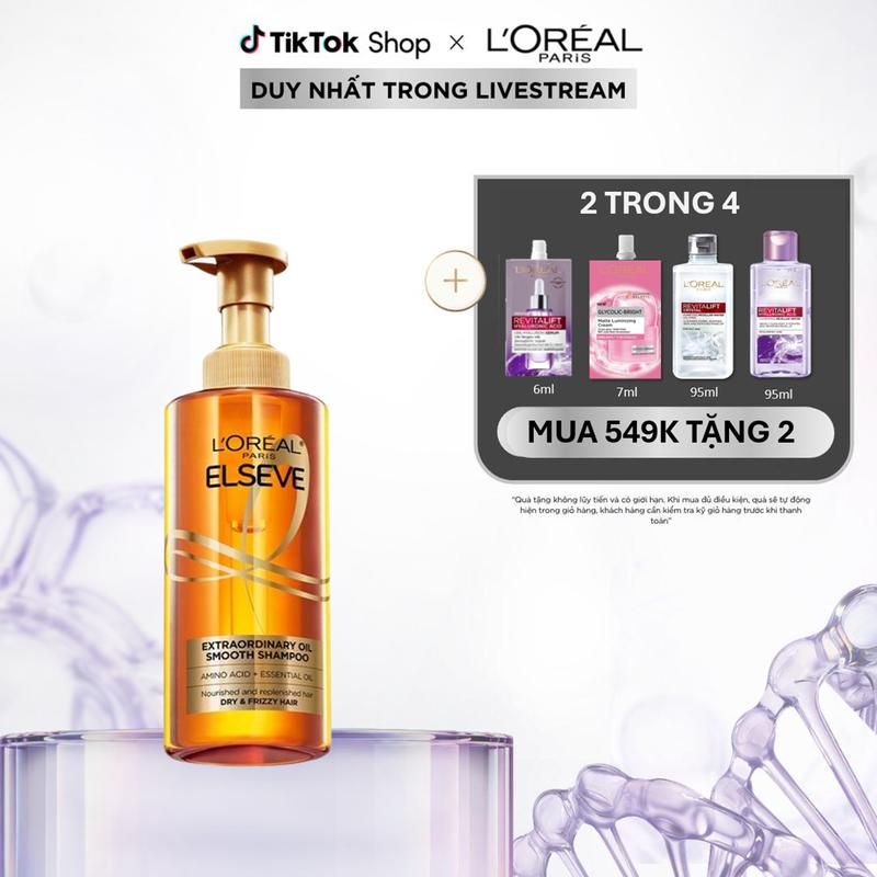 Dầu gội dưỡng tóc suôn mượt tóc cao cấp L'Oreal Paris Extraordinary Oil Smooth 440ml