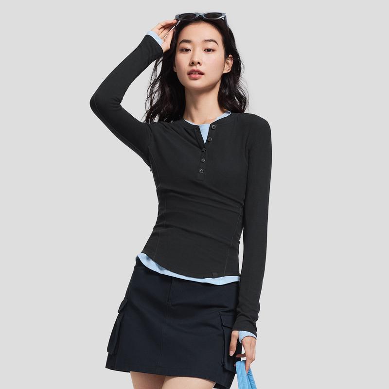 Beneunder SF93524, Women's Base Layer Top, Half-Open Neckline, Basic Warmth, for Ladies, Casual Wear 3