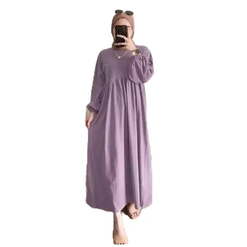 Siena Midi Dres Wanita  Remaja Kekinian bahan Cringkle Airflow  Nyaman Muslim Casual link  dress  lebaran