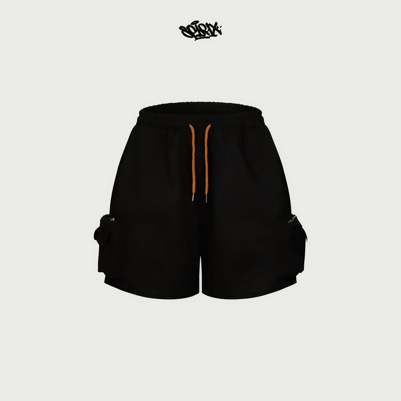 Spirix1x1 Quần Short Nam Nữ Big Size Đi Chơi Du lịch Thể Thao Mùa Hè Quần Đùi Baggy 6 Túi Camo Big Size Ống Rộng Màu Đen Menswear