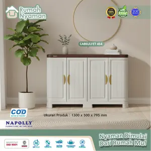 Napolly Lemari Buffet TV CABSULFET - 454 PUMA wood Plastik Furniture Lemari TV Minimalis Kayu Tahan Beban 150 kg Anti Rayap Anti Jamur Anti Air Desain 3D Texture Urat Kayu