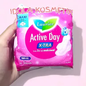 Laurier Active Day X-TRA Serap 2x lebih Maksimal Tanpa gel pengunci Bocor Instant 22cm 5pads