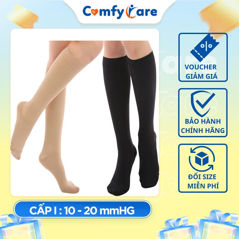 Tất Phòng Ngừa Suy Giãn Tĩnh Mạch Ống Chân Liền Bàn Cấp 1 - COMFYCARE - Hỗ Trợ Lưu Thông Máu Tạo Áp Lực Giảm Đau Nhức