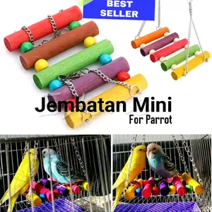 Ayunan Mainan Burung Parrot Jembatan Mini