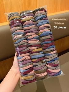 Ligas para el cabello de color aleatorio, accesorios casuales y simples para mujeres y niñas, accesorio minimalista adecuado para cabello grueso