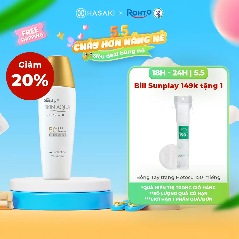[Mega 5.5 | 12H-24H] Sữa Chống Nắng Sunscreen Sunplay Skin Aqua | HASAKI BEAUTY