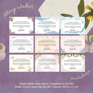 [ISI 8 PCS] HANABISTUDIOS Stiker ulang tahun, kartu ulang tahun, stiker besek syukuran, kartu ucapan doa ulangtahun, sticker ulang tahun dewasa, souvenir ulangtahun hari ini [hanabistudios segarismomen]