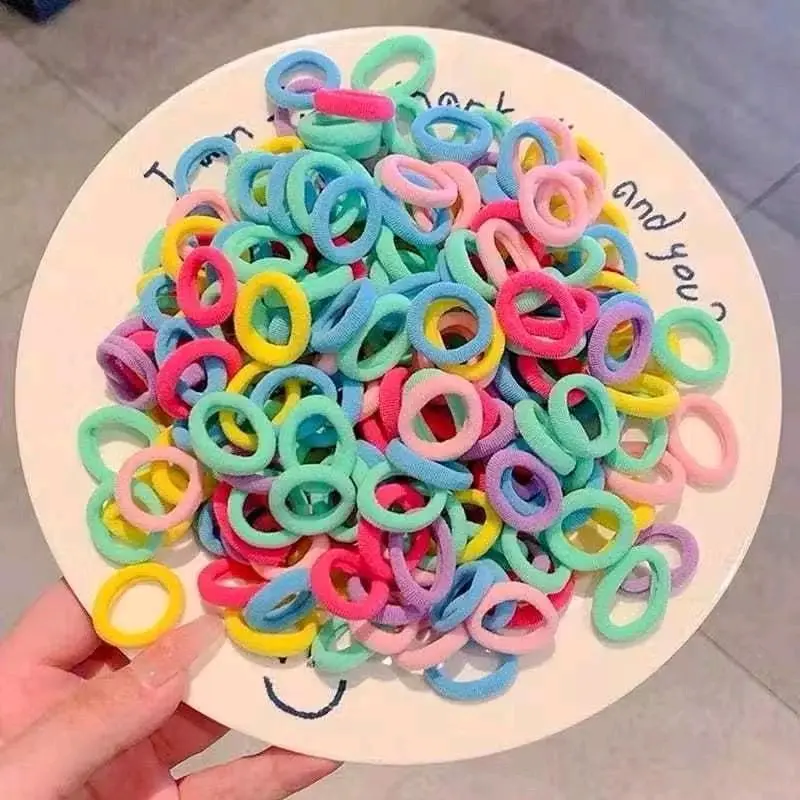 MURAH -+40pc ikat Rambut donut Elastis Nylon Warna-warni untuk Wanita dan Anak Perempuan Penahan Kuncir Rambut Kecil Ikat Rambut Karet Scrunchie Aksesori Rambut 1