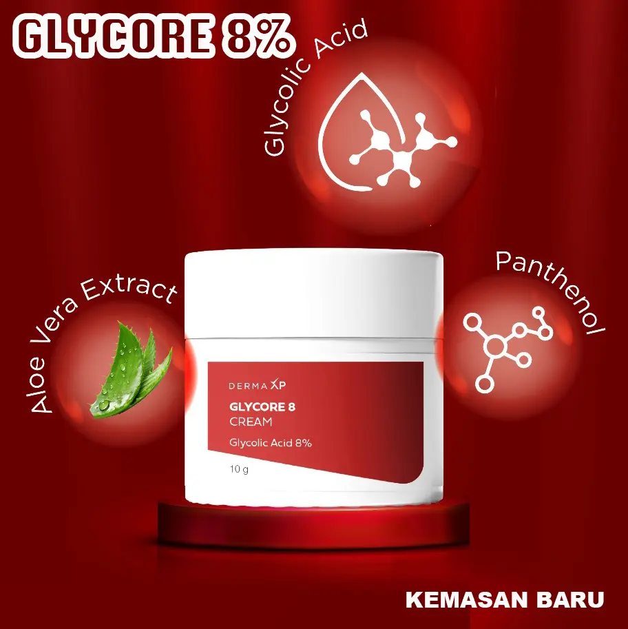 Glycore 8 & Glycore 10 mencerahkan area lipatan, wajah glowing bebas flek hitam