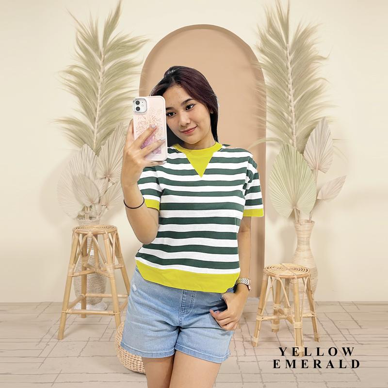Product Introduction of Wearbypesa Kaos Croptop Salur kombinasi atasan wanita croptop 24s Dewasa Katun 2
