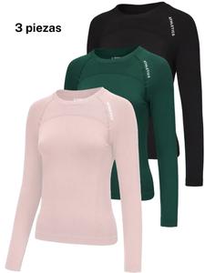 Camiseta deportiva de manga larga con estampado de letras para mujer, cómoda y transpirable para yoga, gimnasio y correr, ropa deportiva para damas para primavera y otoño