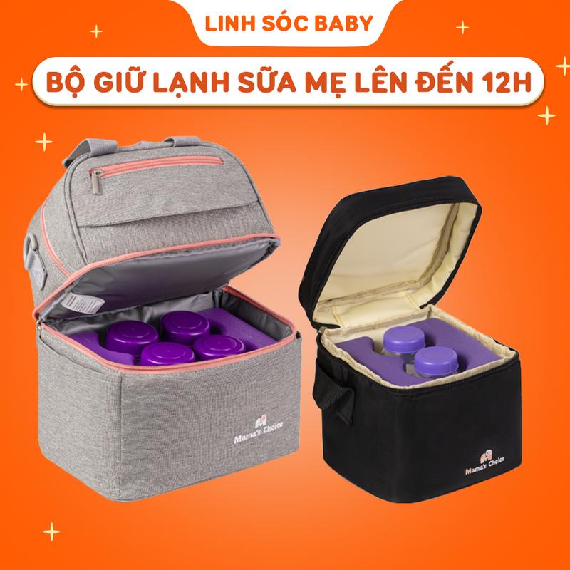 Bộ bảo quản sữa mẹ giữ lạnh sữa mẹ đến 14 giờ túi giữ nhiệt balo đa năng giữ nhiệt đá khô và bình trữ sữa