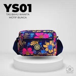 Joowon Tas Selempang Wanita Cewek Korean Style Sling Bag Kekinian Motif bunga Waterproof simpel elegan  - YS01