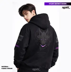 (Gratis, Stiker, Lanyard)  Ngab Hoodie Jumper Sylent Instinc HD036 Hitam Unisex Cowok Cewek Pria Wanita Fleece Tebal Lembut Dan Nyaman Motif Digital Distro Sweater