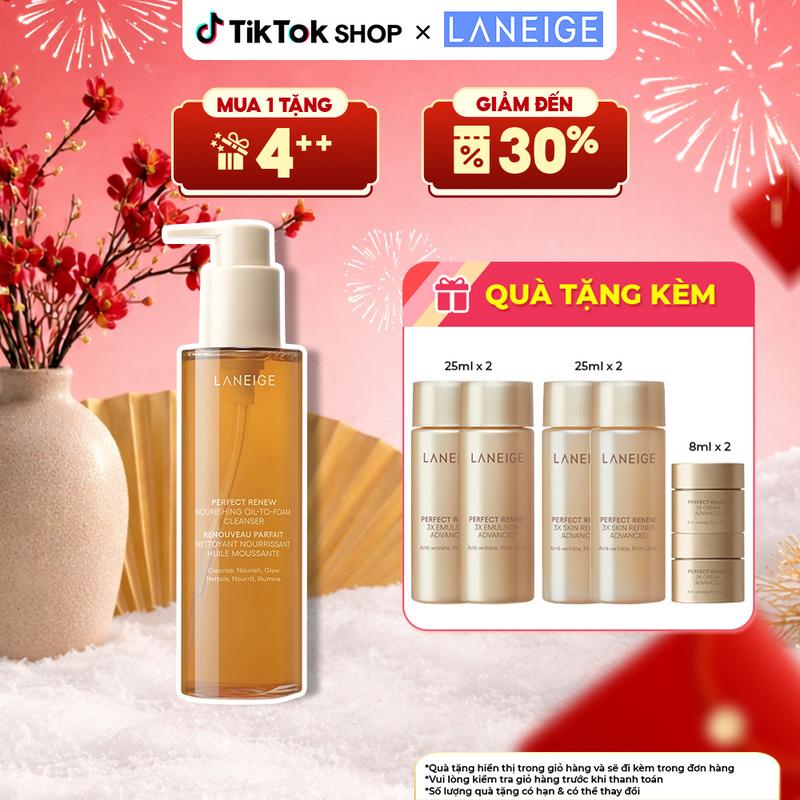  Sữa Rửa Mặt Sạch Sâu Perfect Renew Nourishing Oil To Foam Cleanser 200ml 