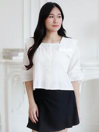 Gambar Noela Top Atasan Lengan Serut Kerah Wanita Orecca - Black dari Orecca.id Kota Administrasi Jakarta Barat 4 Tokopedia