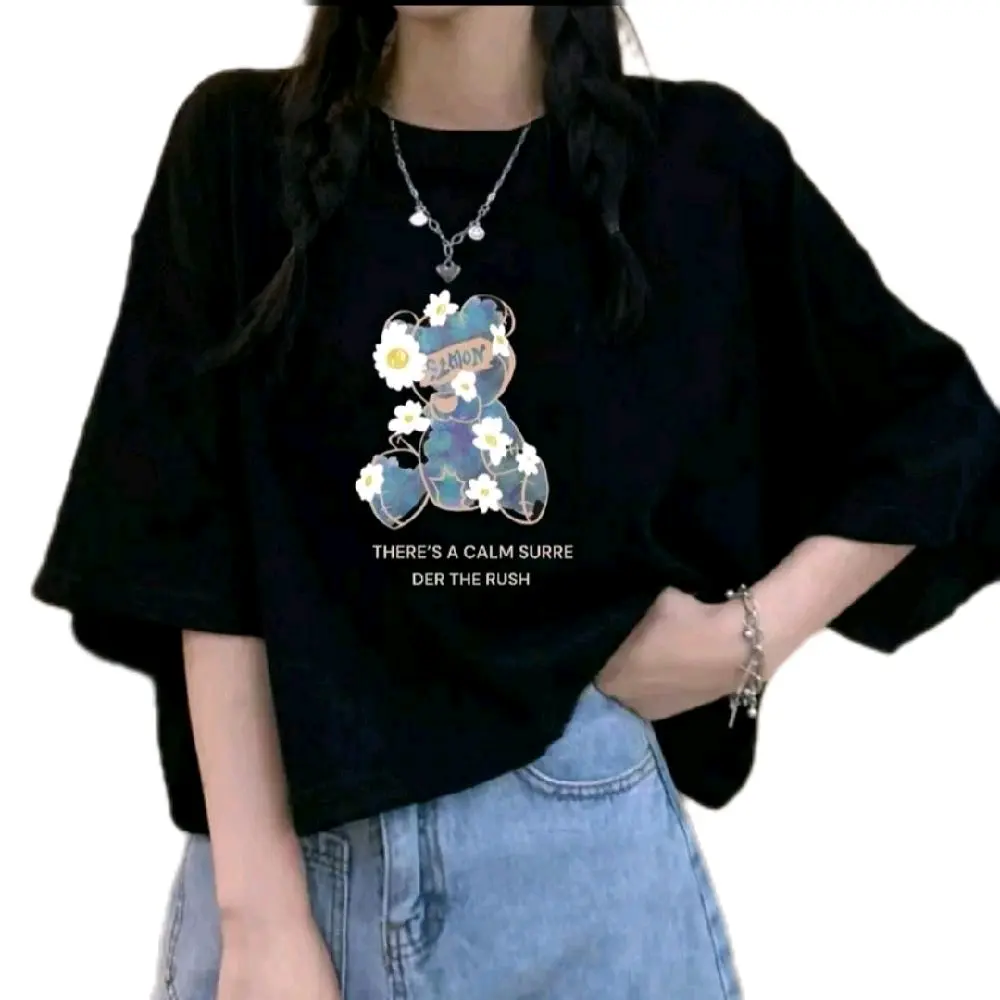 Crop Top Wanita 3/4 Dewasa & Remaja Terbaru Combeb - Model Terbaru - Distro, Combed, Polos, Tebal, Kaos, Panjang, Katun, Oversize, Oblong Nyaman Cewek T-Shirt Tee Unisex