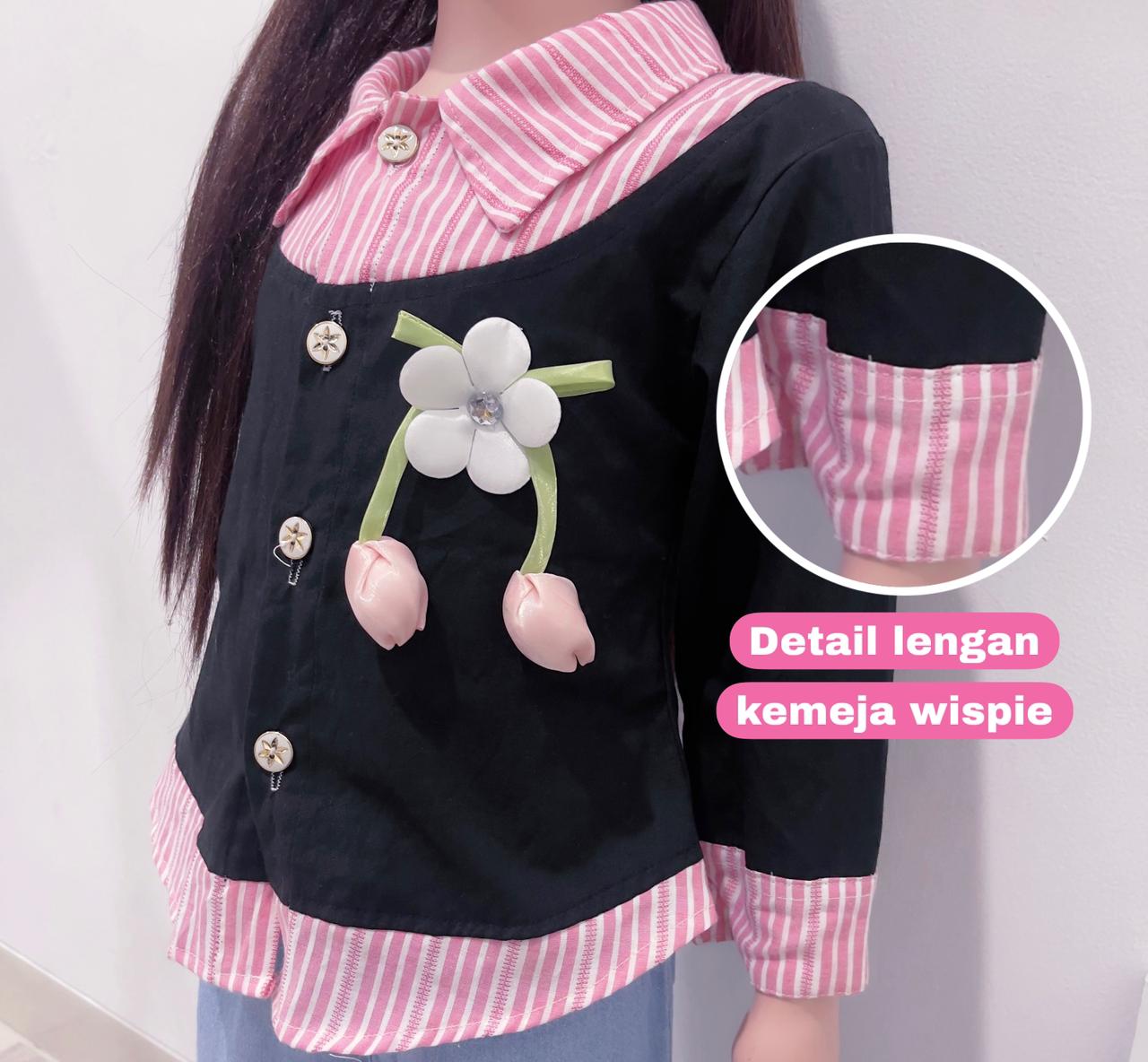 Setelan Jeans Wispie Import Anak Perempuan Usia 2-10 Tahun Viral Fashion Anak Terbaru Terlaris COD