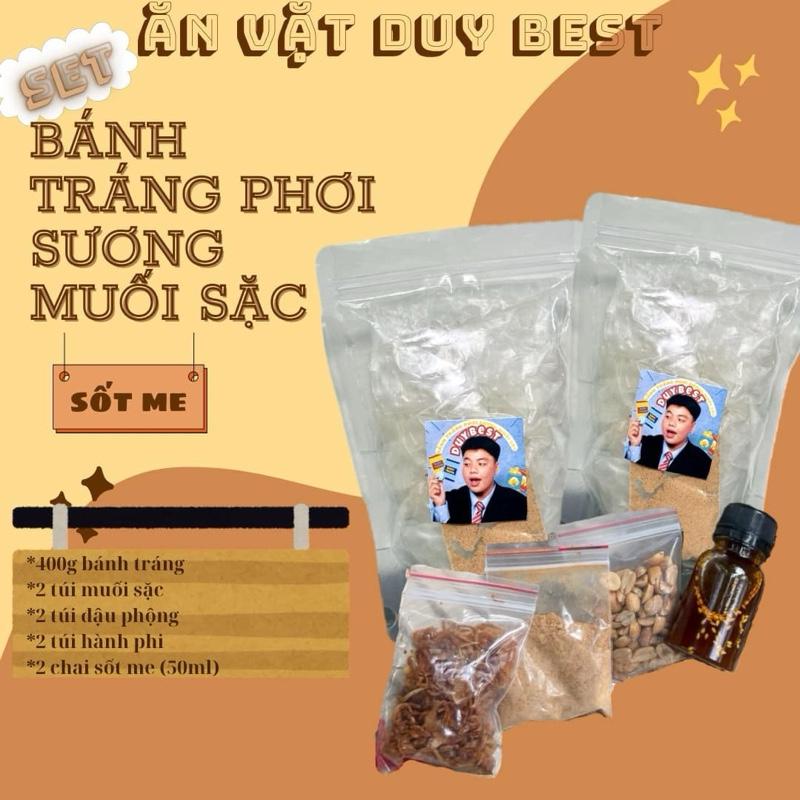Combo 2 Bánh tráng Muối sặc  Sốt me Hành phi Đậu phộng Ăn Vặt